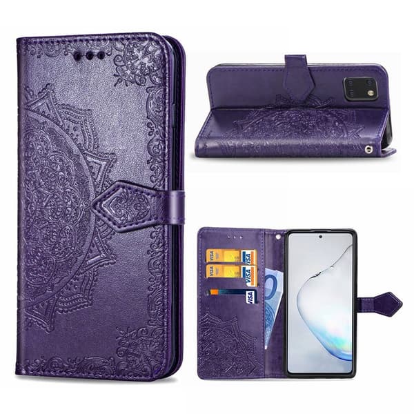 Mandala Samsung Galaxy Note 10 Lite Flip kotelot - Violetti