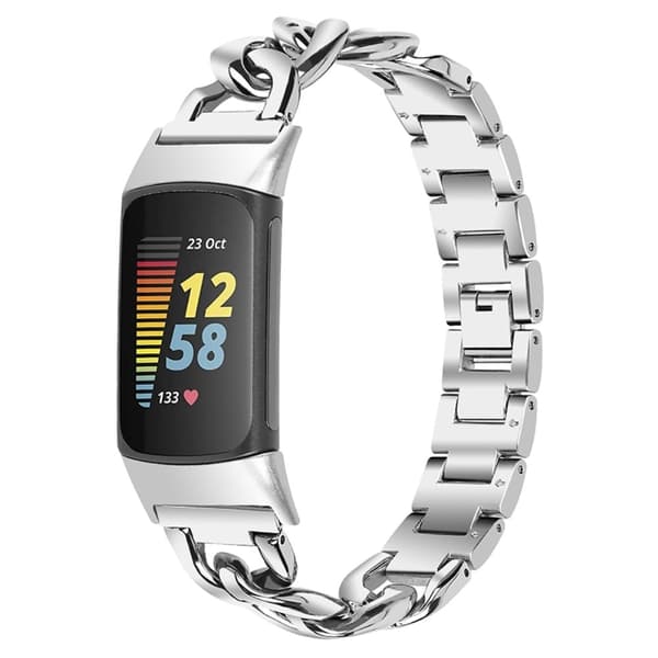 Fitbit Charge 5 klockarmband i rostfritt stål av hög kvalitet - Silver