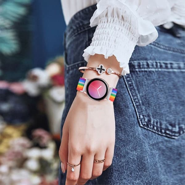 Elastisk urrem i unikt design til Samsung Galaxy Watch - Regnbue