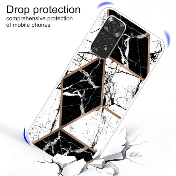 Marble Xiaomi Redmi Note 11 Pro 5G Etui - Sort og Hvid Diamant