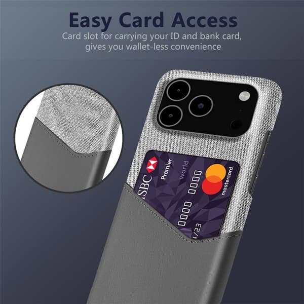 Bofink iPhone 17 Pro Max cover med kortholder - Grå