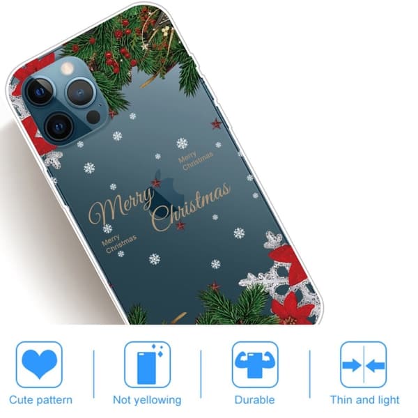 Juleveske til iPhone 14 Pro Max - Pinjetrær Og Snøfnugg