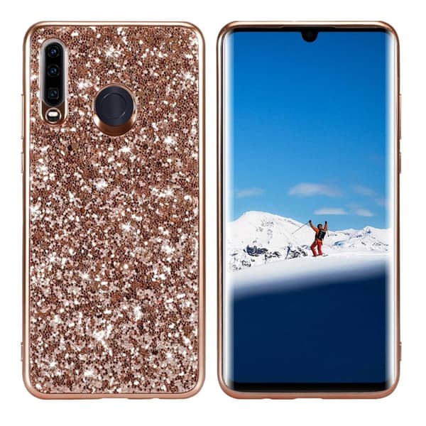 Glitter Huawei P30 Lite cover - Rødguld