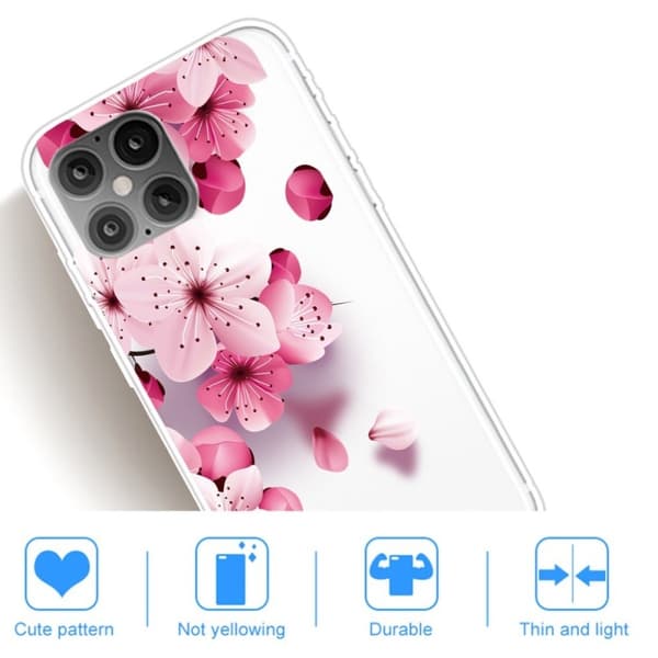 Deco iPhone 12 / 12 Pro Etui - Rosa Blomst