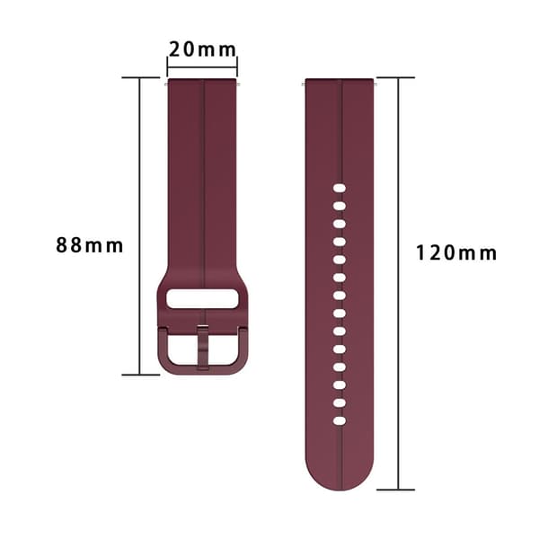 20 mm universellt silikonband - Vit