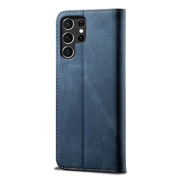 Jeans Samsung Galaxy S26 Ultra flip case - Sininen