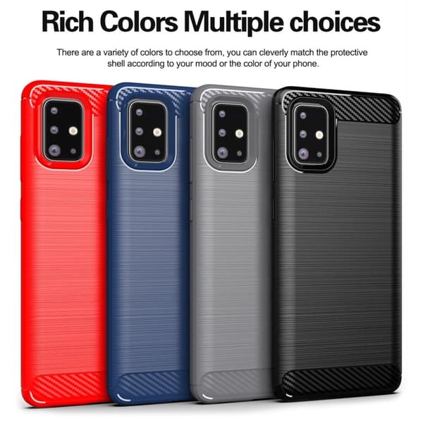 Carbon Flex Etui Samsung Galaxy A71 - Rød