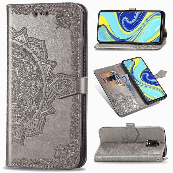 Mandala Xiaomi Redmi Note 9 Pro Max / 9 Pro / 9s Läppäkotelo - Harmaa
