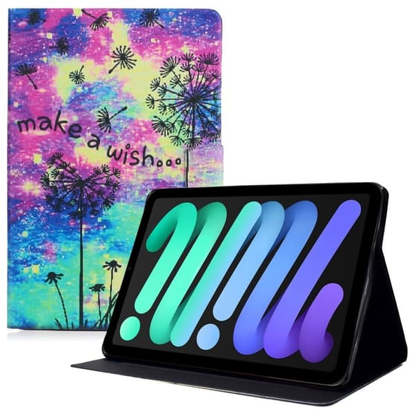 iPad 10.9 (2022) läderfodral med coolt mönster - Maskros
