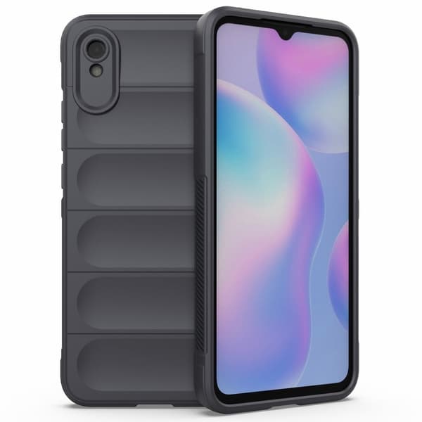 Mjukt greppformat Xiaomi Redmi 9A skal - Silver/Grå