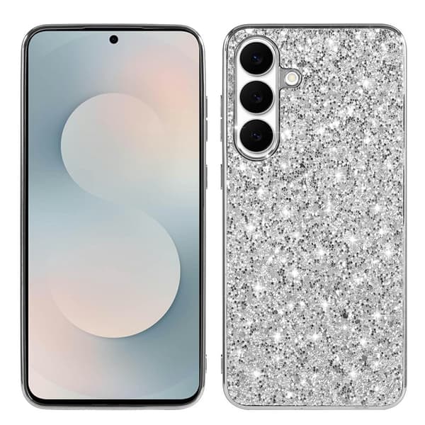 Glitter Samsung Galaxy S25 FE skal - Silver