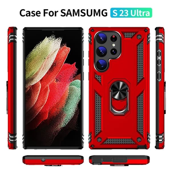 Bofink Combat Samsung Galaxy S23 Ultra Etui - Rød