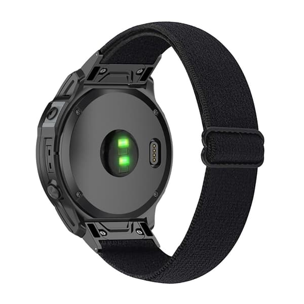 Elastisk, åndbar nylon-urrem til Garmin-ur - Sort
