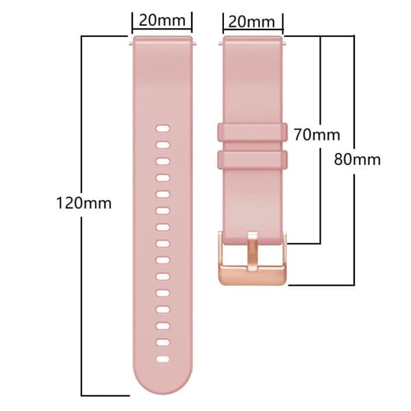 20 mm universal silikonrem - Lysegrå