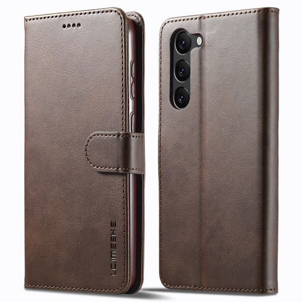 LC.IMEEKE Samsung Galaxy S24 flip case - Ruskea