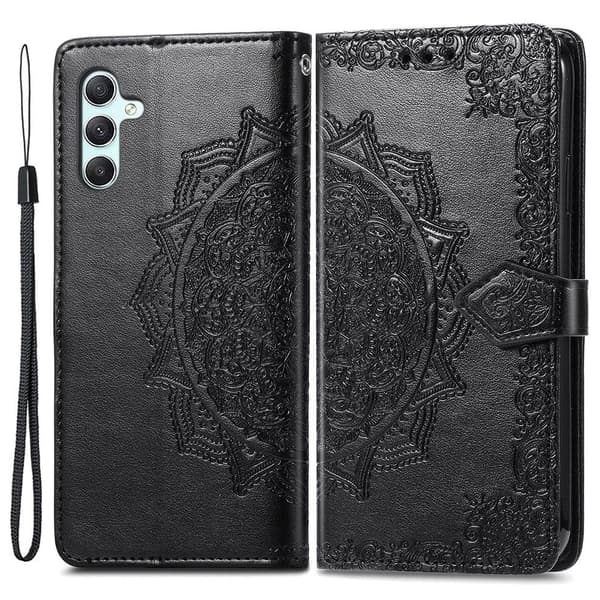 Mandala Samsung Galaxy A55 læderetui - Sort
