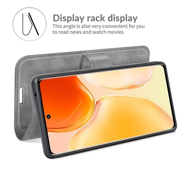 Lompakko Nahkakotelo For Vivo X70 Pro - Harmaa