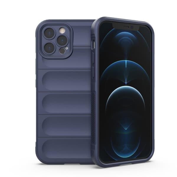 Blødt, grebsformet cover til iPhone 12 Pro - Mørkeblå