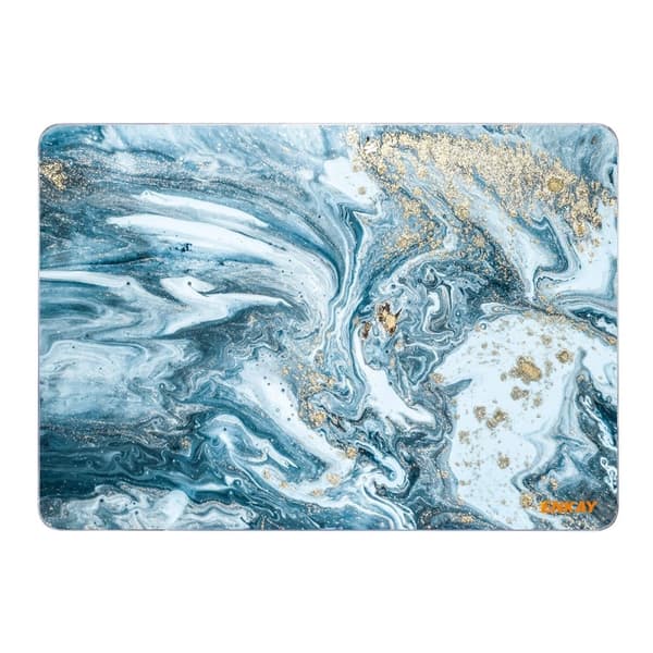 HAT PRINCE MacBook Pro 16 M1 / M1 Max (A2485, 2021) streamer light pattern style cover - Blågrøn Marmor
