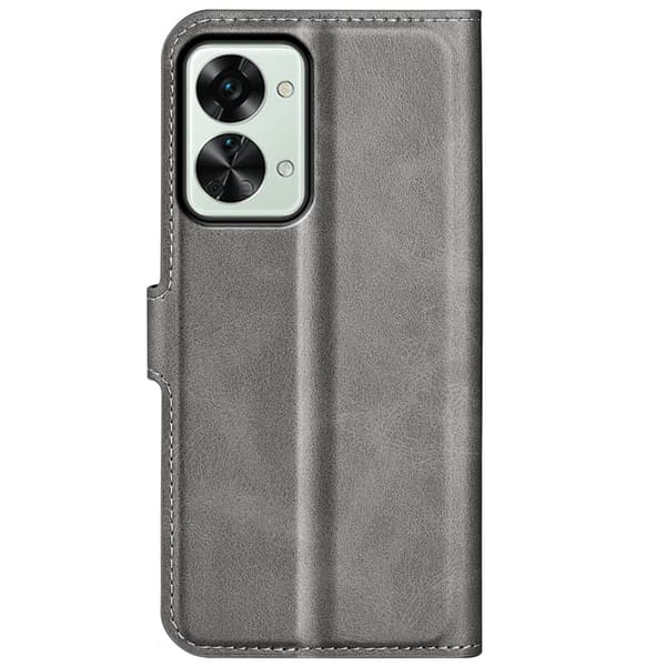 Hållbart konstläder OnePlus Nord 2T fodral med plånbok - Silver/Grå