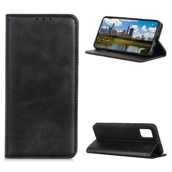 Wallet-style ægte Læder Flipcase til Samsung Galaxy S20 Fe 5G / 20 Fe - Sort
