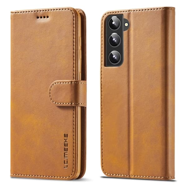 LC.Imeeke Samsung Galaxy S22 Plus Flip Etui - Lysebrun