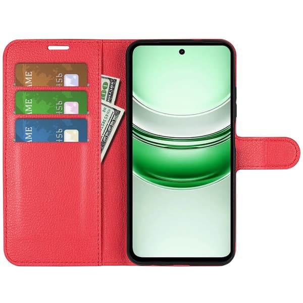 Klassisk Realme C71 4G flip etui - Rød