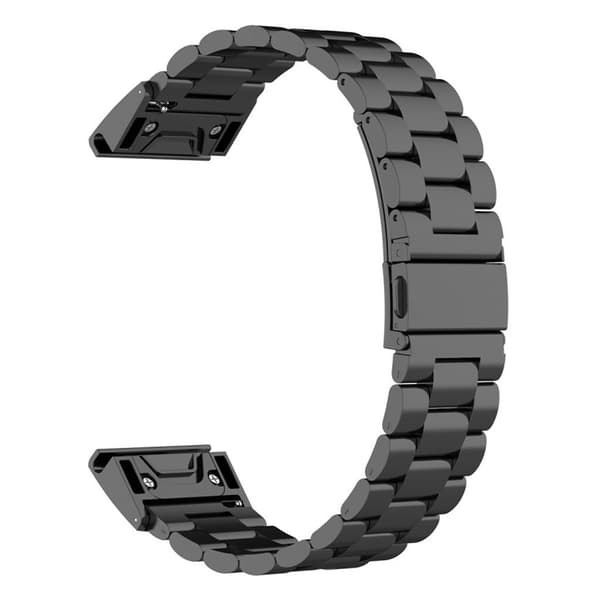 26 mm urrem i rustfritt stål til Garmin-klokke - Svart