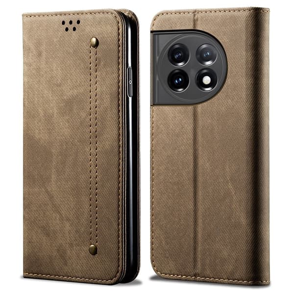 Jeans OnePlus 11 Flip Etui - Khaki
