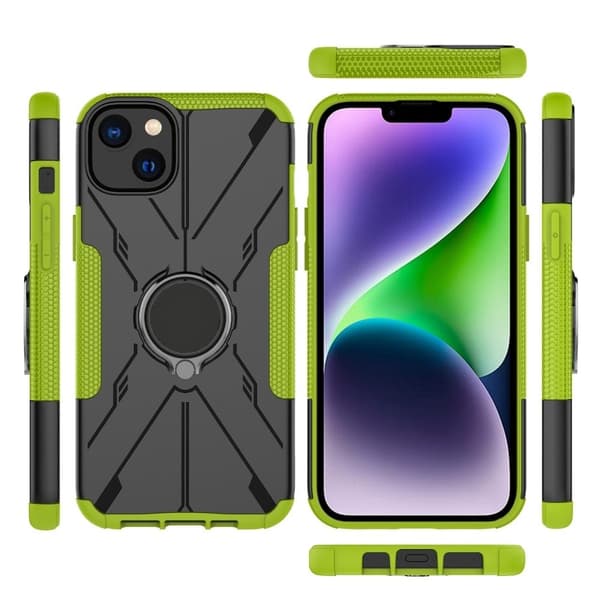 Kickstand-skydd med magnetisk platta för iPhone 14 Plus - Grön