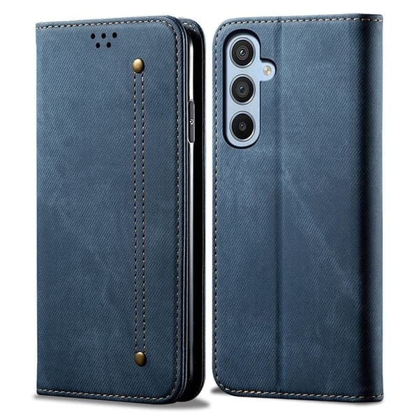 Jeans Samsung Galaxy A24 4G Flip Etui - Blå