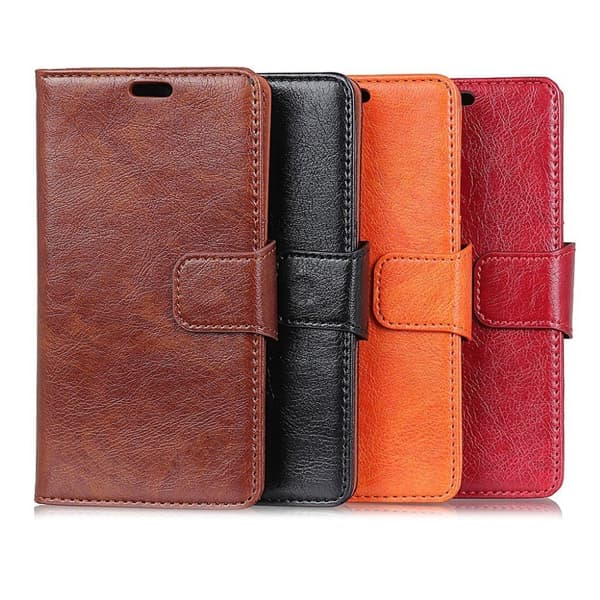 Samsung Xcover 4 split lær og silikon etui - Svart
