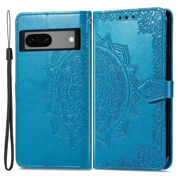 Mandala Google Pixel 7a Flippetui - Blå