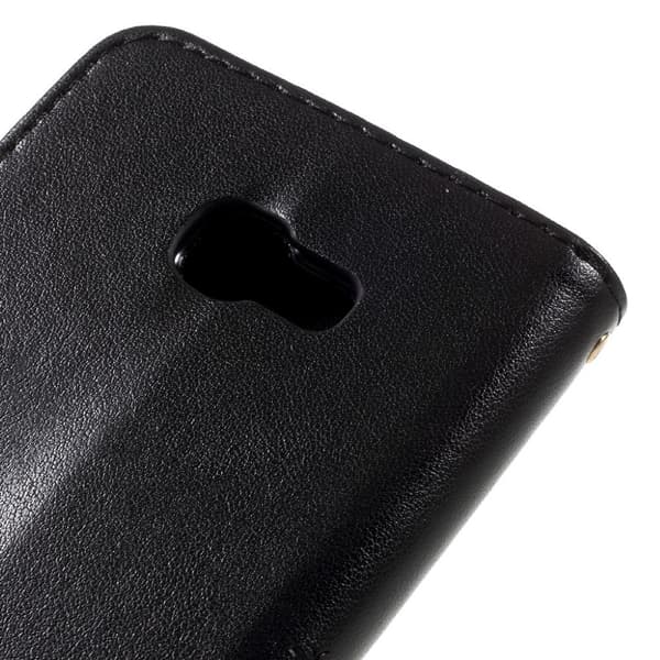 Samsung Galaxy A3 (2017) læder-etui med blomsterprint - Sort