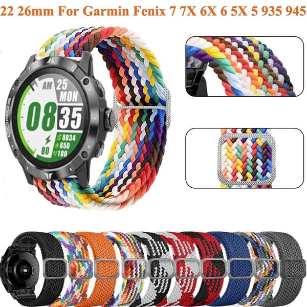 22 mm nylonrem til Garmin-ur med spænde - Denim