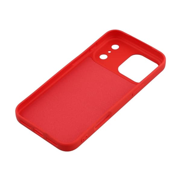 Mikrofiberforet blødt gummi iPhone 17 Pro cover - Rød