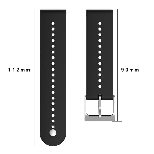 22mm universaali silikoninen kellohihna - Tummanvihreä