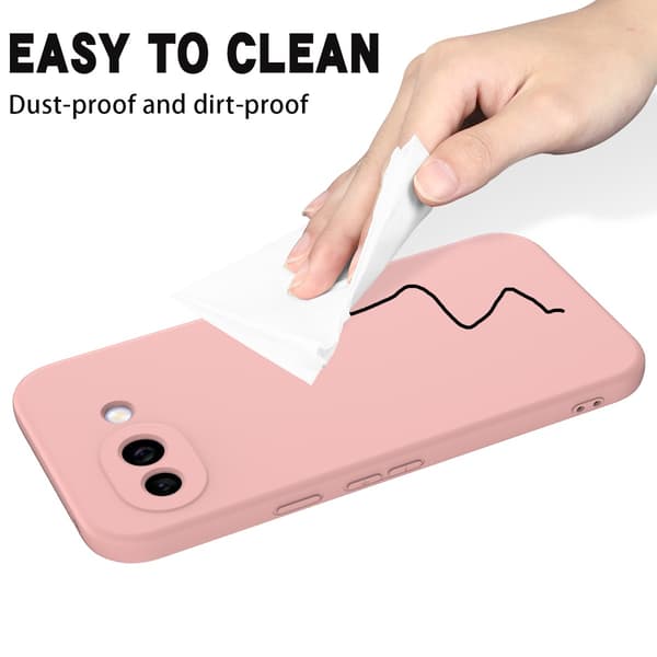 Matt Google Pixel 10a skal av flytande silikon - Rosa