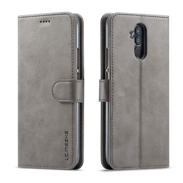LC.Imeeke läder Huawei Mate 20 Lite fodral - Silver/Grå