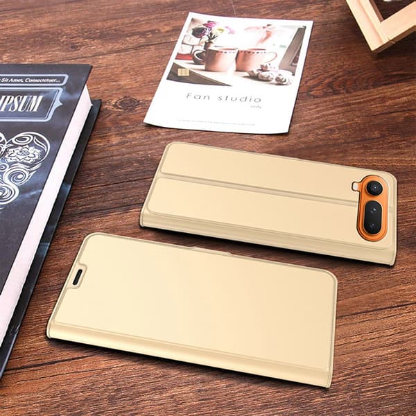 Glatt og tynt premium PU-skinnetui for Honor Magic8 Pro Air - Gull