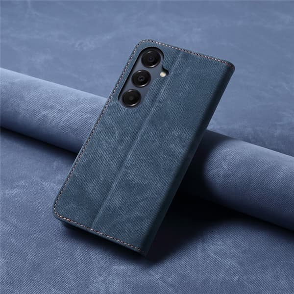 Jeans Samsung Galaxy A37 flip case - Sininen