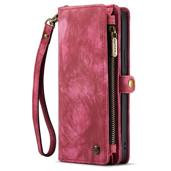 CaseMe iPhone 14 Pro Max Zipper Lompakko - Punainen