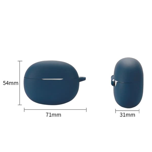 Realme Buds T100 silikoneetui med spænde - Mørkeblå