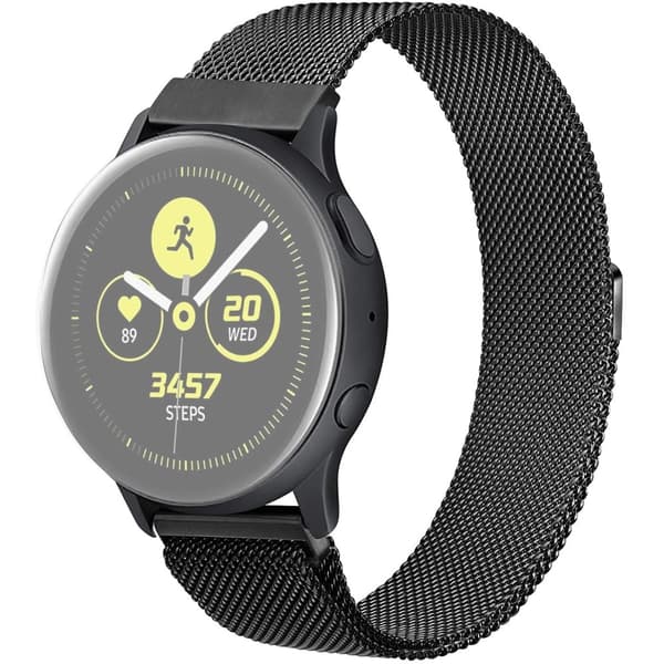 22mm Universal JLT milanese urrem i rustfrit stål - Sort