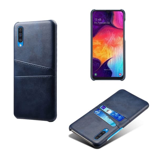 Samsung Galaxy A50 Læderbelagt etui - Mørkeblå