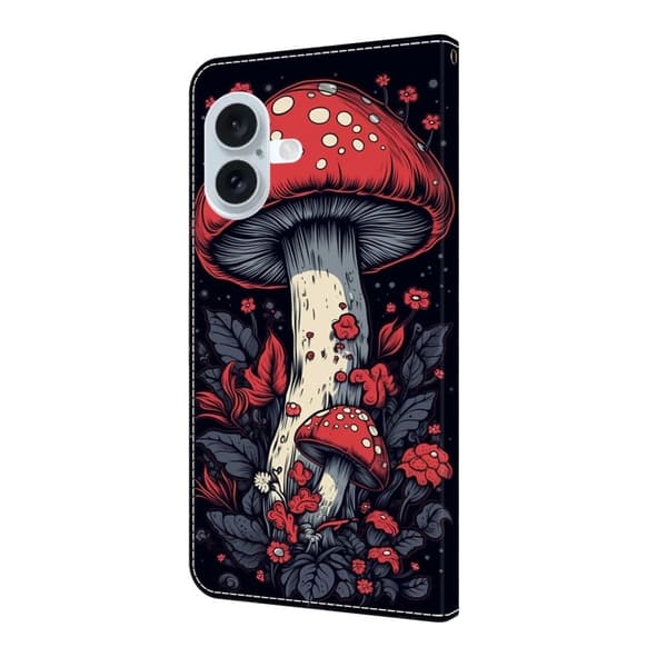 Wonderland iPhone 16 flip-etui - Rød Sopp