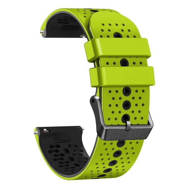 22mm Universal dual color silikone urrem - Lime / Sort