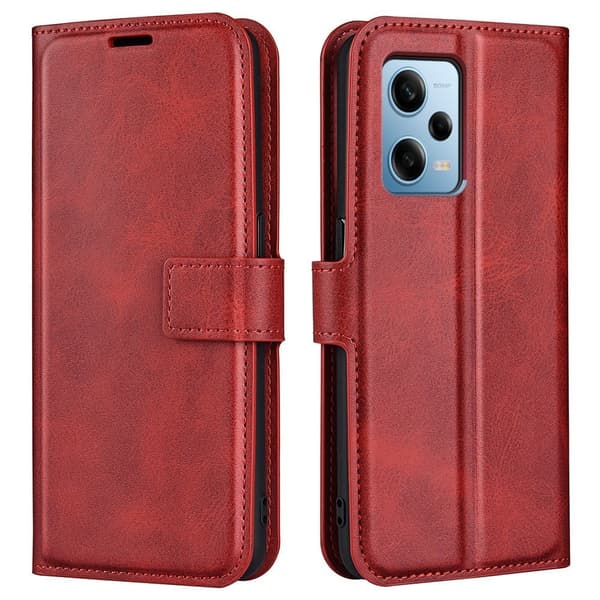 Læderetui med Pung til Xiaomi Redmi Note 12 Pro - Rød