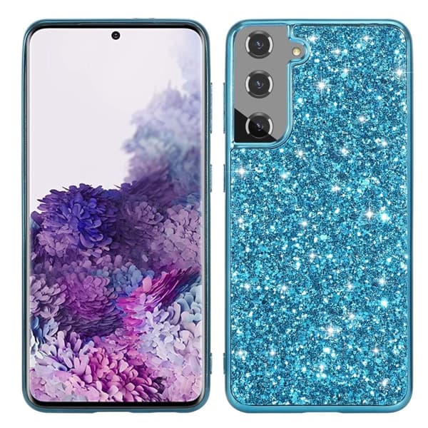 Glitter Samsung Galaxy S23 Plus Etui - Blå