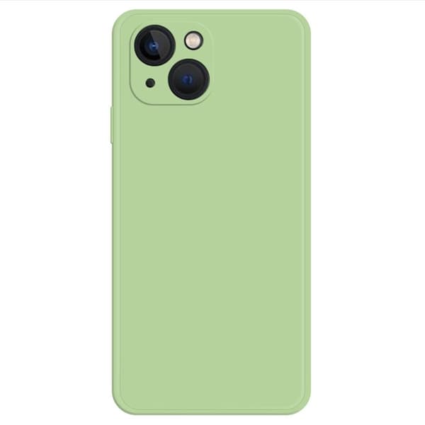 iPhone 13 6,1 tommer Straight Edge Rubberized Flexible Protective Case Microfiber Lining Solid Color Smartphone Drop-proof Cover - Grøn